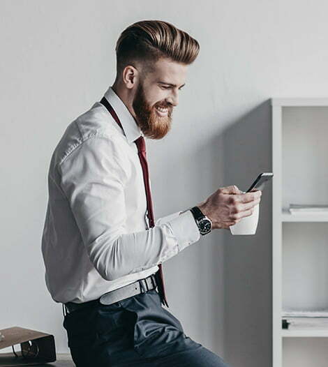 businessman using smartphone -