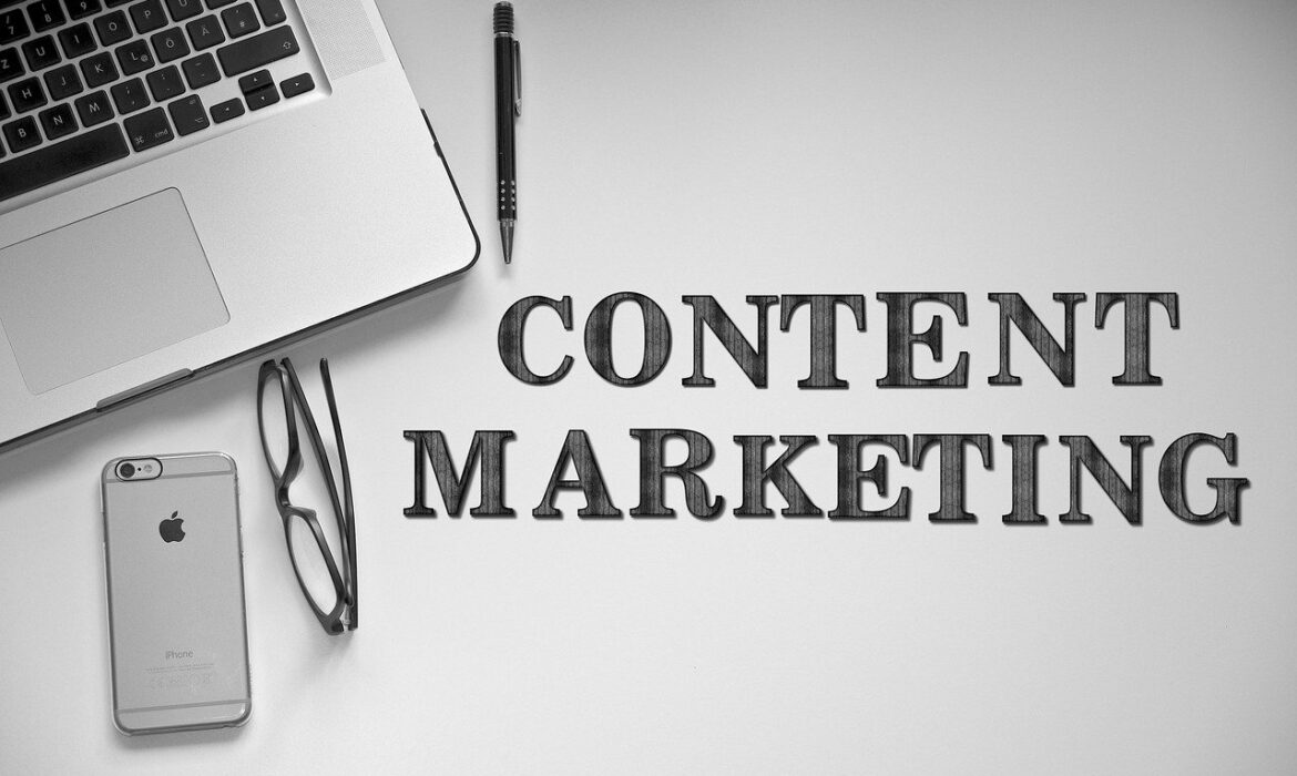 content marketing, concept, flatlay