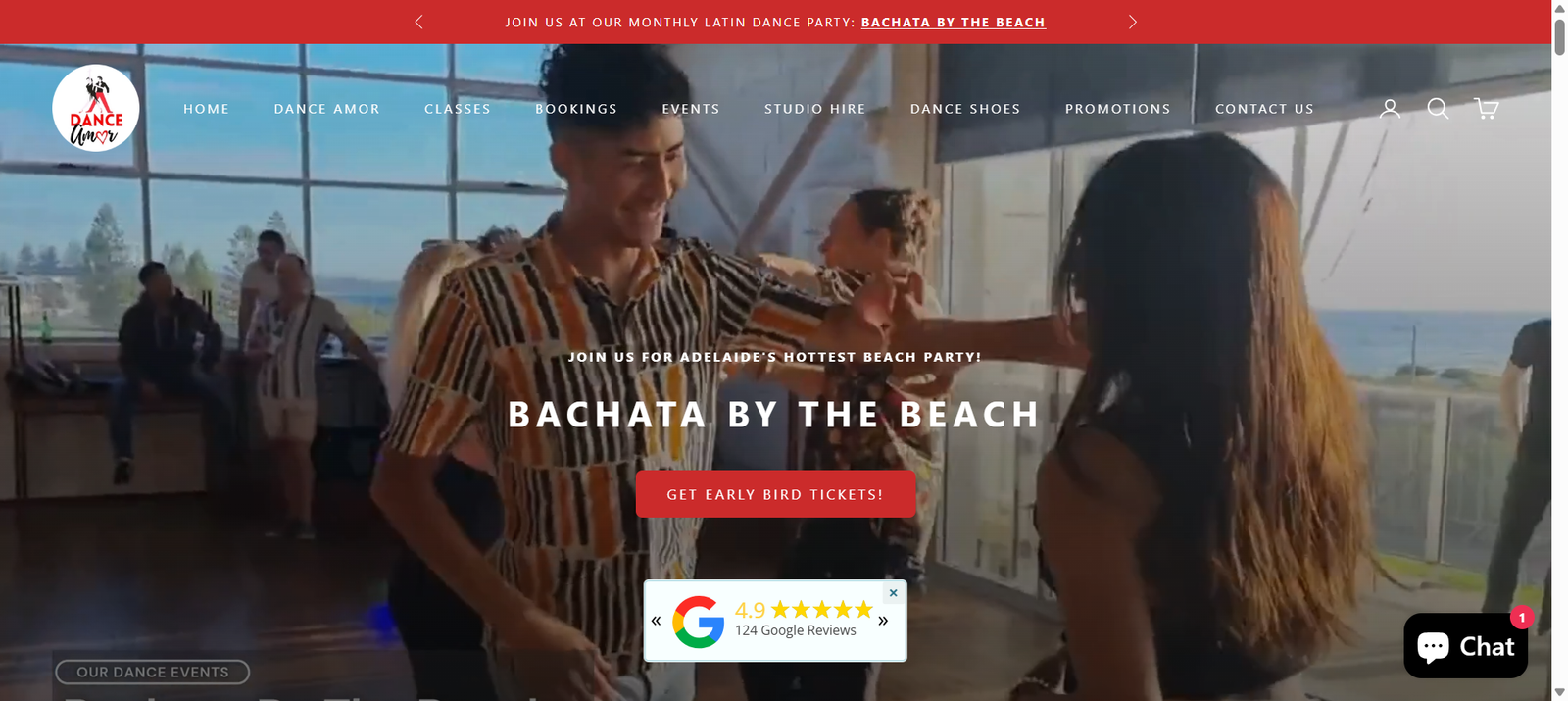 DanceAmor Website Screenshot