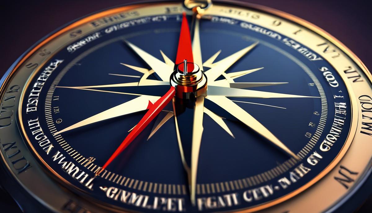 Description: Image depicting the concept of ethical SEO, highlighting a compass with the word 'ethics' pointing in the direction of 'SEO' and 'digital growth'.